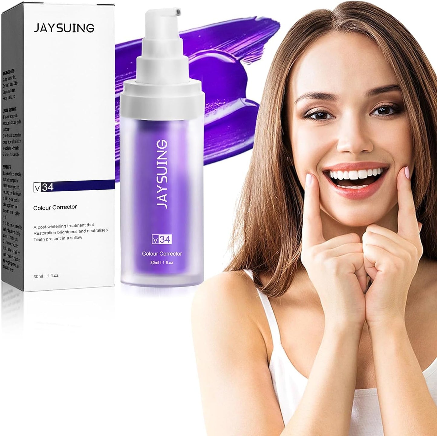 SONRISA PERFECTA AL INSTANTE: COMPRE 1 Y LLEVE 2 con 40% OFF en el Blanqueador Dental Morada V34 ✨