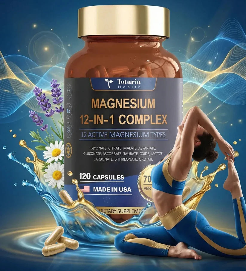 MAGNESIUM 12 EN 1 COMPLEX: La Única Fórmula con 12 Formas de Magnesio en Una Sola Cápsula.