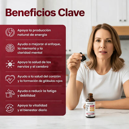 SUPLEMENTO LÍQUIDO DE VITAMINA B12 CON FRAMBUESA OFERTA 2X1