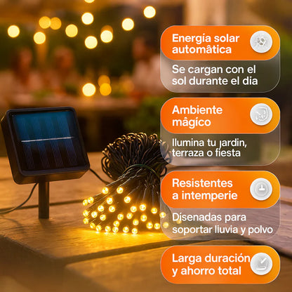 Black Friday: Ilumina tu Navidad sin pagar luz — Luces Solares 100 Bombillos