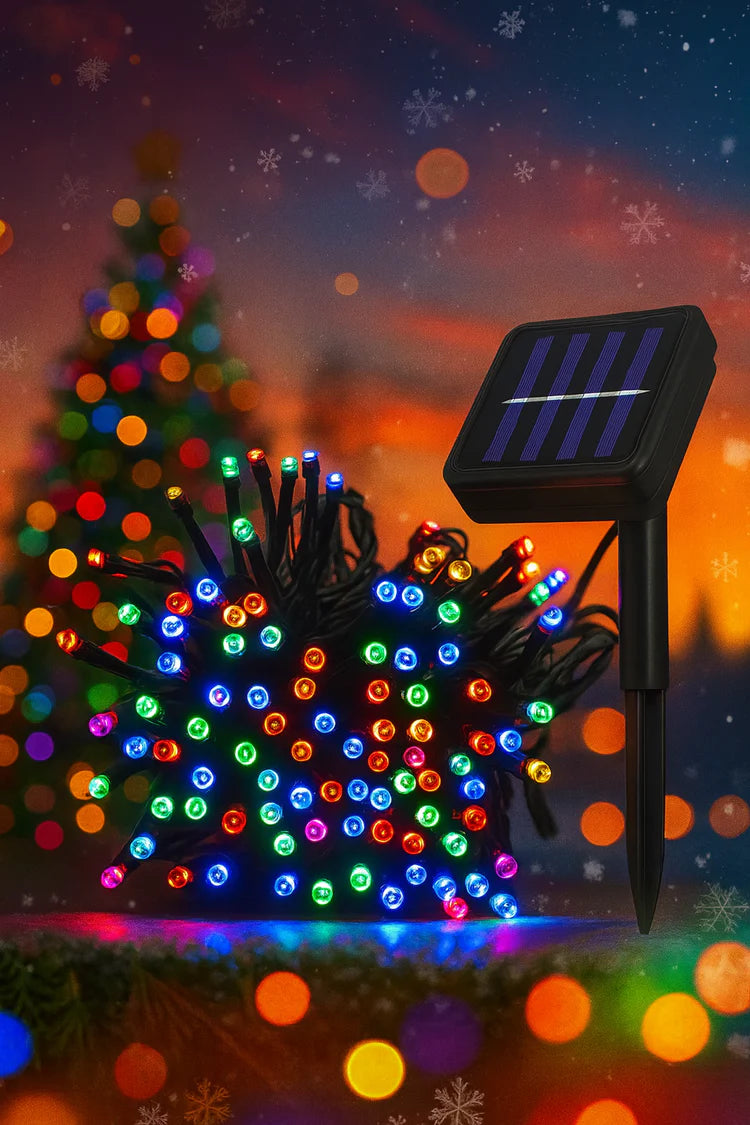 Black Friday: Ilumina tu Navidad sin pagar luz — Luces Solares 100 Bombillos