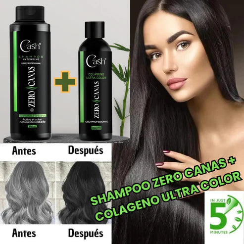 NUEVO SHAMPOO ZERO CANAS + GRATIS TRATAMIENTO DE COLAGENO 30%OFF