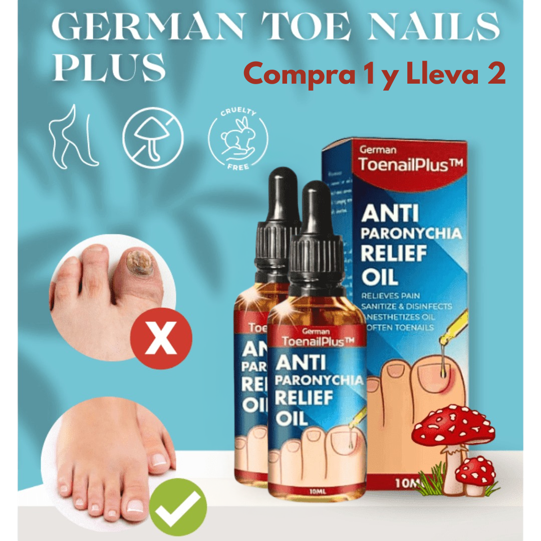 German ToenailPlus - ¡Dile Adiós a los Hongos en las Uñas! ¡Compra 1 y Lleva 2 con 40% OFF!