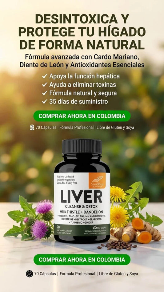 Liver Cleanse & Detox Suplemento de Apoyo para la Salud Hepática