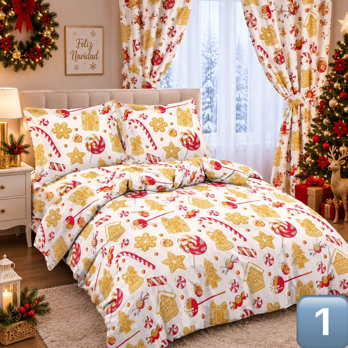 SABANA NAVIDAD DOBLE 140 X 190