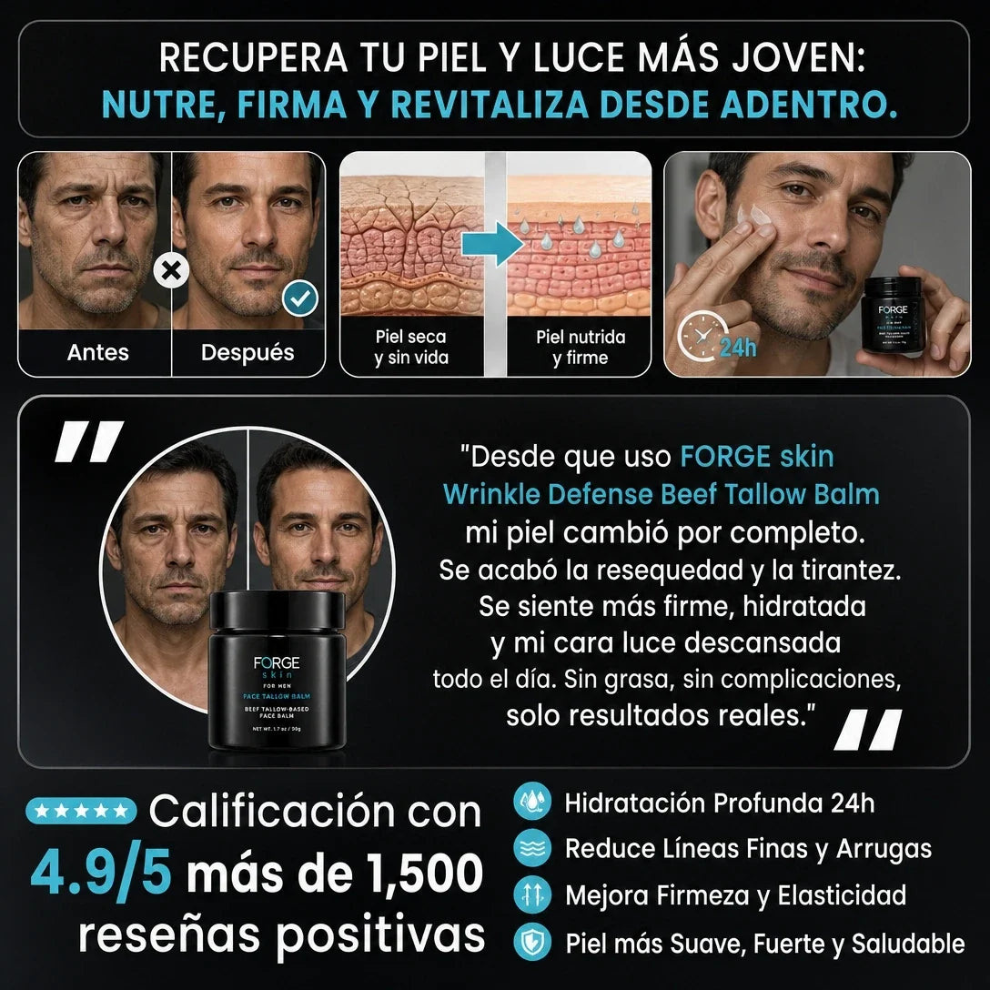 Bálsamo Antiarrugas de Sebo de Res Forge Skin para Hombre 50 ml