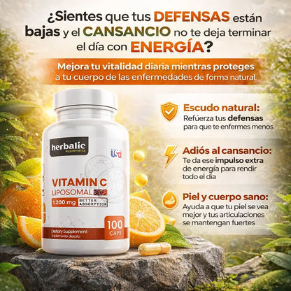 Vitamina C Liposomal 2.100mg  – Fórmula Suave y Alta Absorción (50% OFF)
