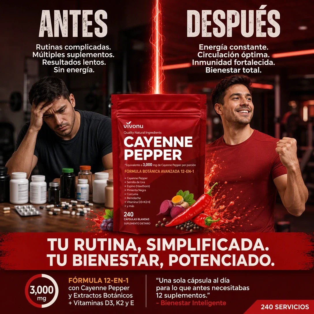 VIVONU Cayenne Pepper Softgels 🌶️ | Pimienta de Cayena con Capsaicinoides – Suplemento Natural para tu Bienestar Diario