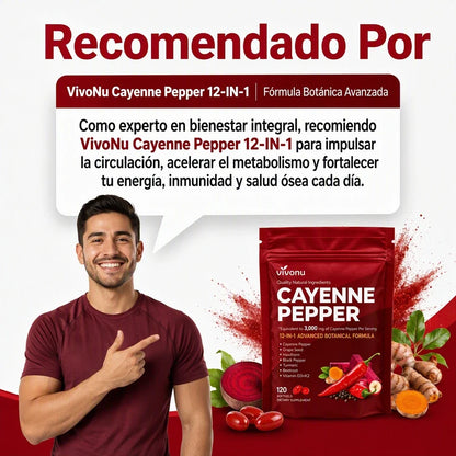 VIVONU Cayenne Pepper Softgels 🌶️ | Pimienta de Cayena con Capsaicinoides – Suplemento Natural para tu Bienestar Diario